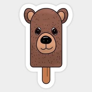 Animal Popsicle Brown Bear Ice Cream Summer Gift Sticker